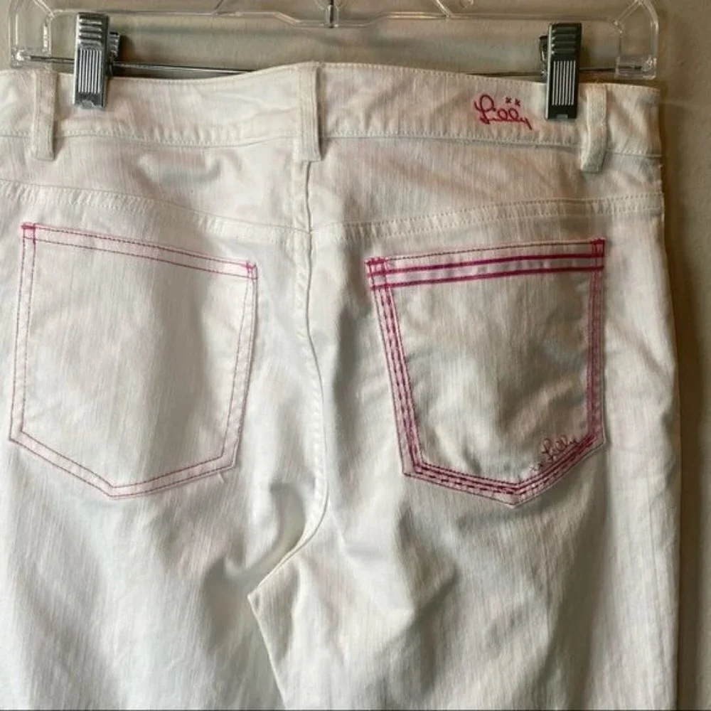 Lilly Pulitzer Vintage White Jeans Bootcut Mid 6